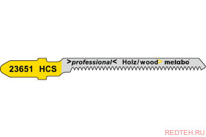 Пилки T101AO по дереву Professional 5 шт. (51х1,4 мм; HCS; радиальный рез) Metabo 623651000