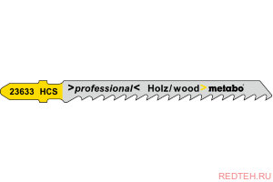 Пилка по дереву T144D Professional (5 шт; 75 мм; HCS) для лобзиков Metabo 623633000