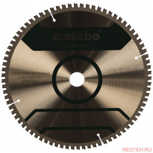 Диск пильный Multi Cut Classic (305x30 мм; 80Z; FZ/TZ 5neg; блистер) Metabo 628667000