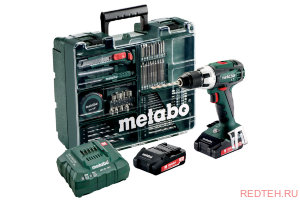 Аккумуляторный винтоверт Metabo BS 18 LT Set с набором оснастки 602102600