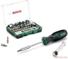 Мини-набор насадок-бит с ключом-трещоткой и ручной отверткой Bosch 2.607.017.331